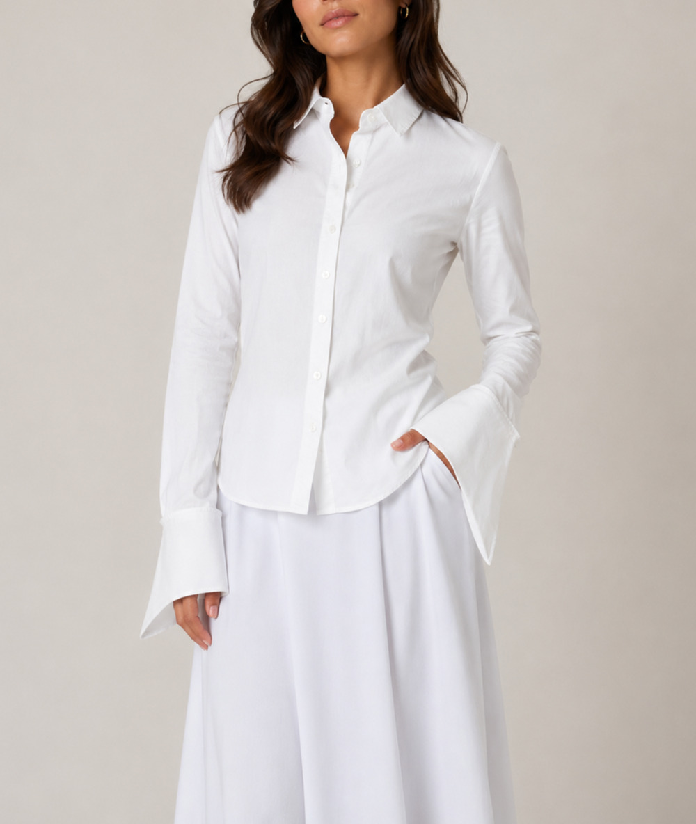 Rosie Assoulin Cotton Collared Long Sleeve Button Up Shirt Top Blouse Large